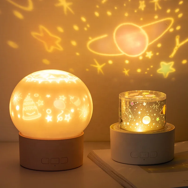multi functional music rotatable starry sky bedroom star projector night light lamp for kids and gifts