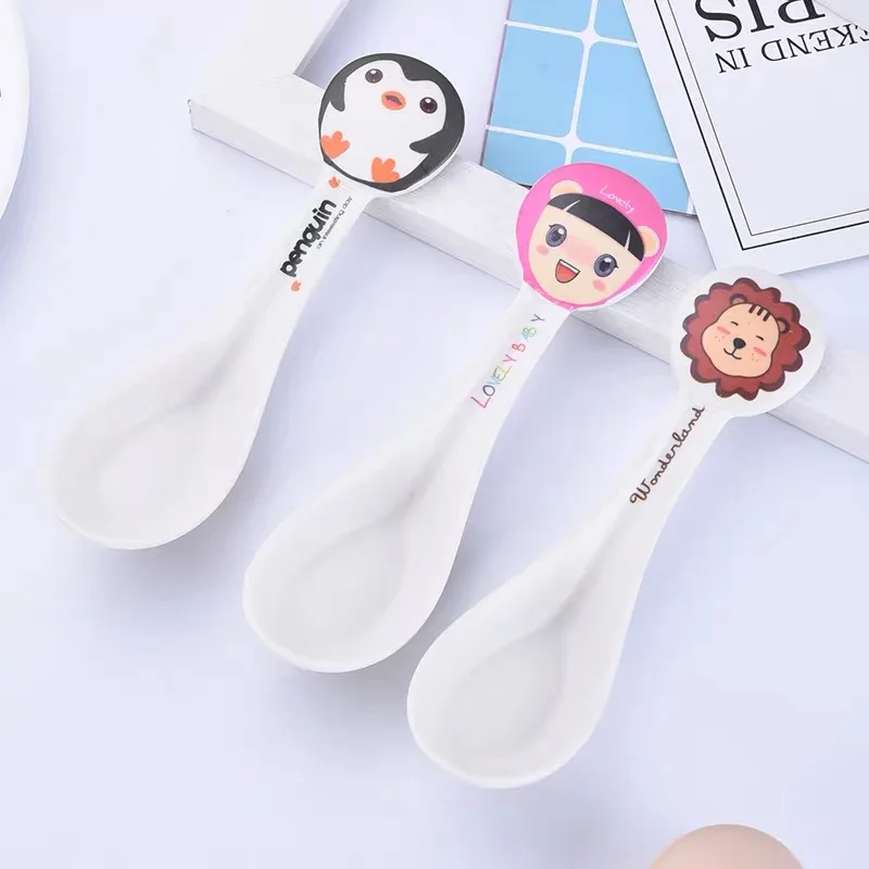 Mini bamboo spoons bamboo fiber baby training spoon