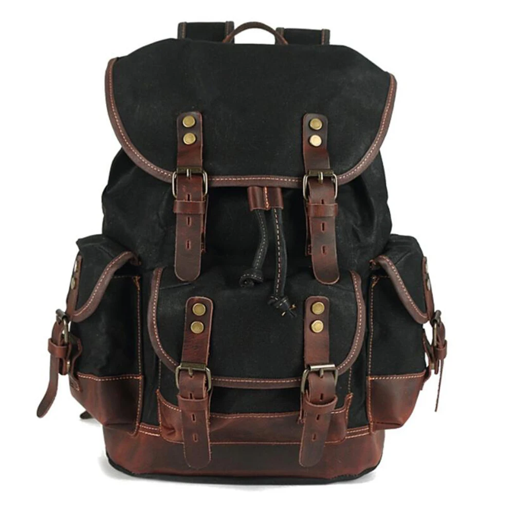 

High quality outdoor travel men's Retro Canvas Backpack men's large capacity Backpack