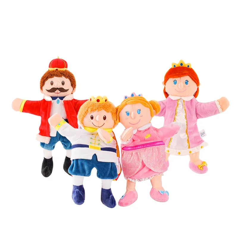 

Jollybaby Newest Design Hand Puppet Plush Fairy Tale Doll Educational King Queen Prince Princess Pretend Puppet Telling Story
