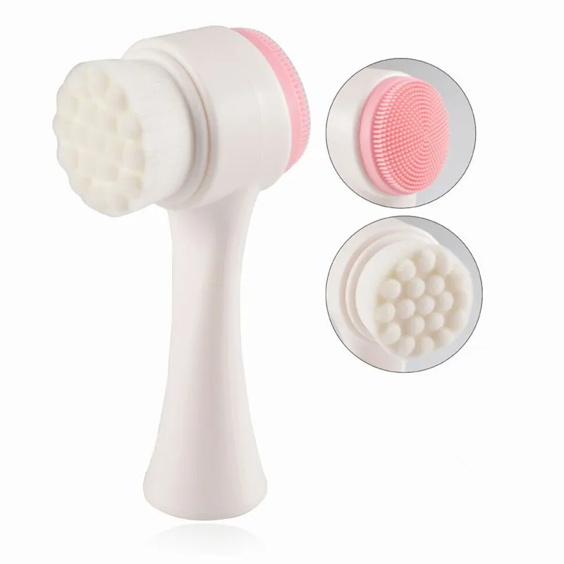 

Silicone Double-sided Soft Bristles Facial Cleansing Brush 3d Manual Facial Cleansing Brush