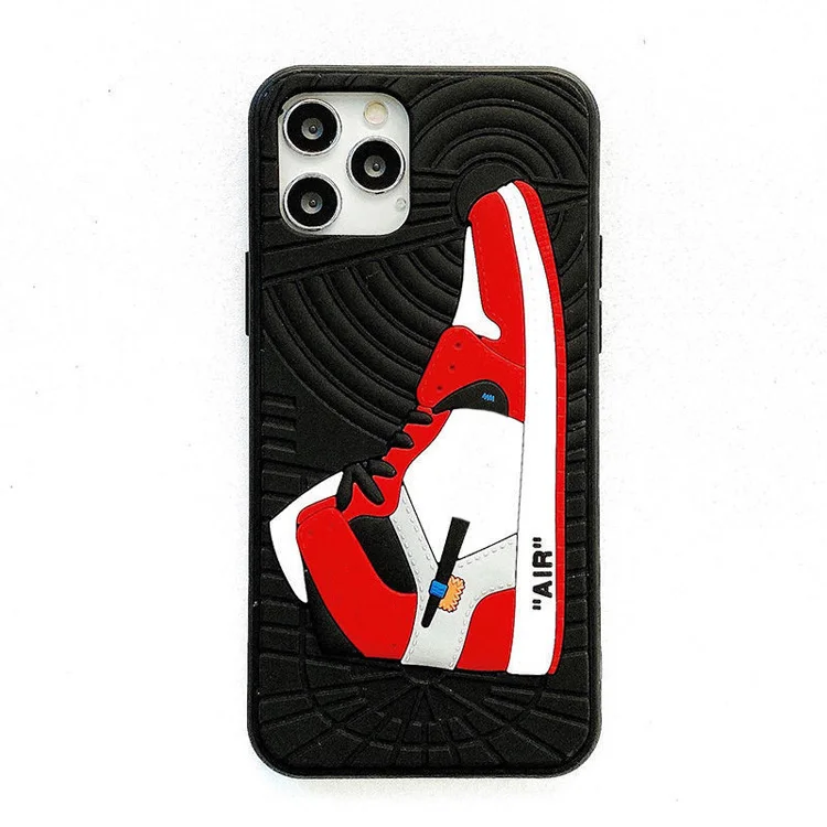 

Designer street fashion 3D sneaker shoes design brand jordan silicone phone case for iphone 6 7 8 plus x xr 11 12 13 pro max