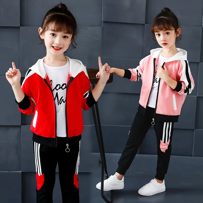 

Girls Clothes Set Autumn Kids Clothing Sweatshirt Jacket + Pants Girls Outfits Children Clothes Girl Sport Zipper Cardigan Suits, Customized color
