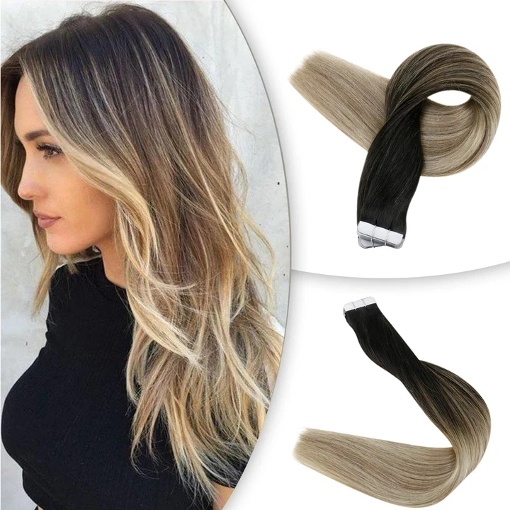 

Good Price Double Drawn Balayage Color Tape Hair Virgin Remy Human Hair Tape Extensions INDIAN Hair Silky Straight Wave >=25%
