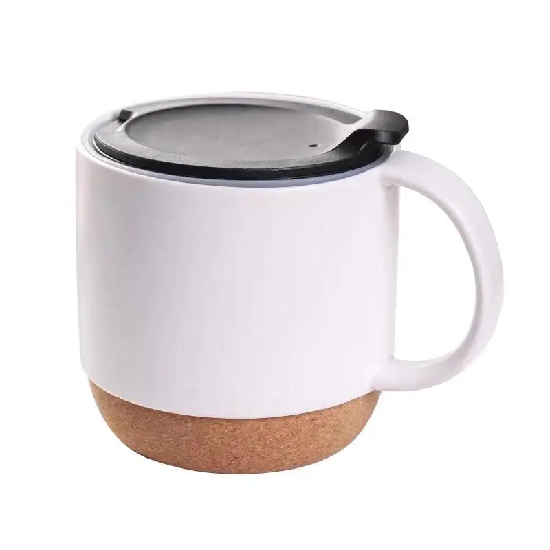 

Creative cork mug ceramic mug coffee cup office water cup breakfast milk cup with lid customization