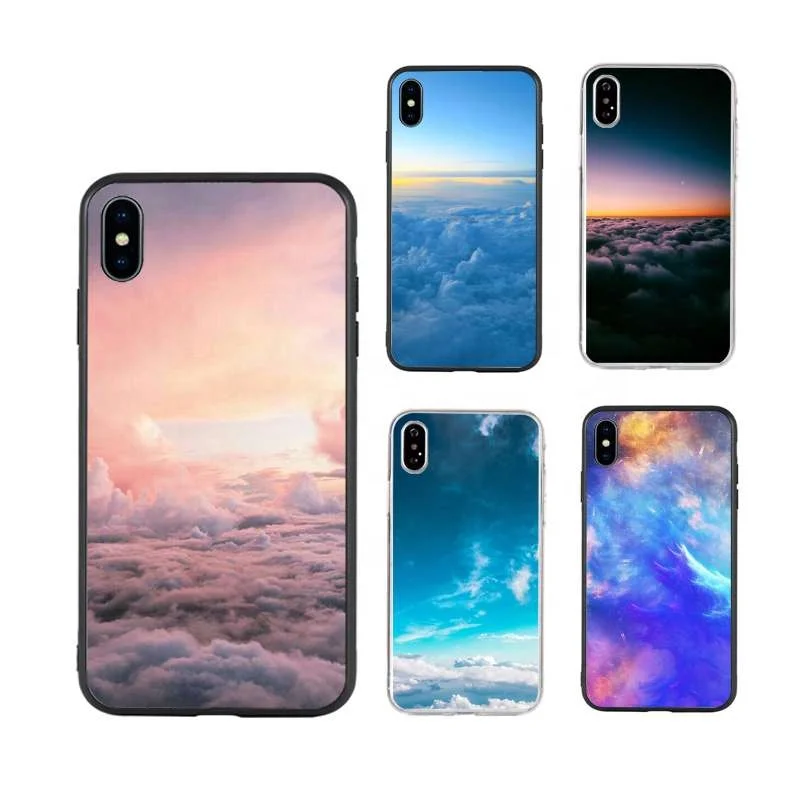 

Retro Art Oil Painting Landscape Clouds Phone Case For iPhone 11 Pro Max Xr Xs Max X 7 7 Puls 8 Puls Cases Soft Silicone Cover