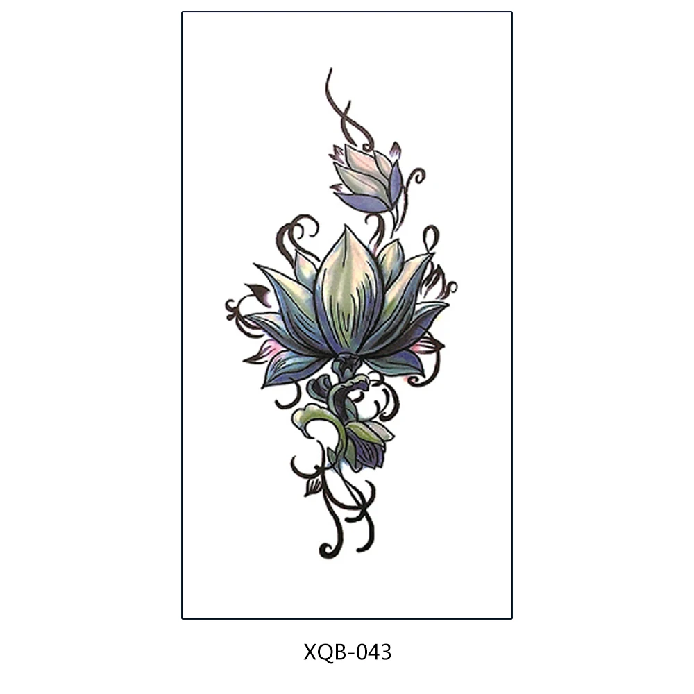 

XQB Color flower totem character temporary tattoo sticker for men and women fashion small full arm tattoo, Metallic / colorful / customized
