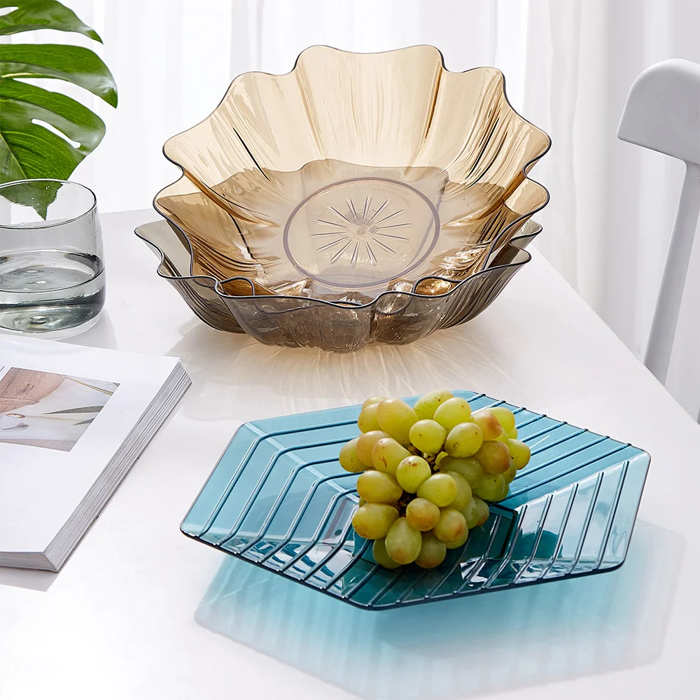 

Decorative tray home decoration solid color plastic fruit tray storage fruit basket
