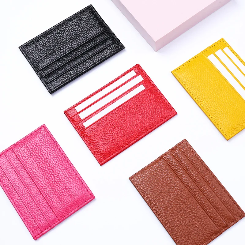 

Portable Fashion Colorful Mini Table Colorful Card Holder PU Leather Rfid Coin Purse, 6 colors