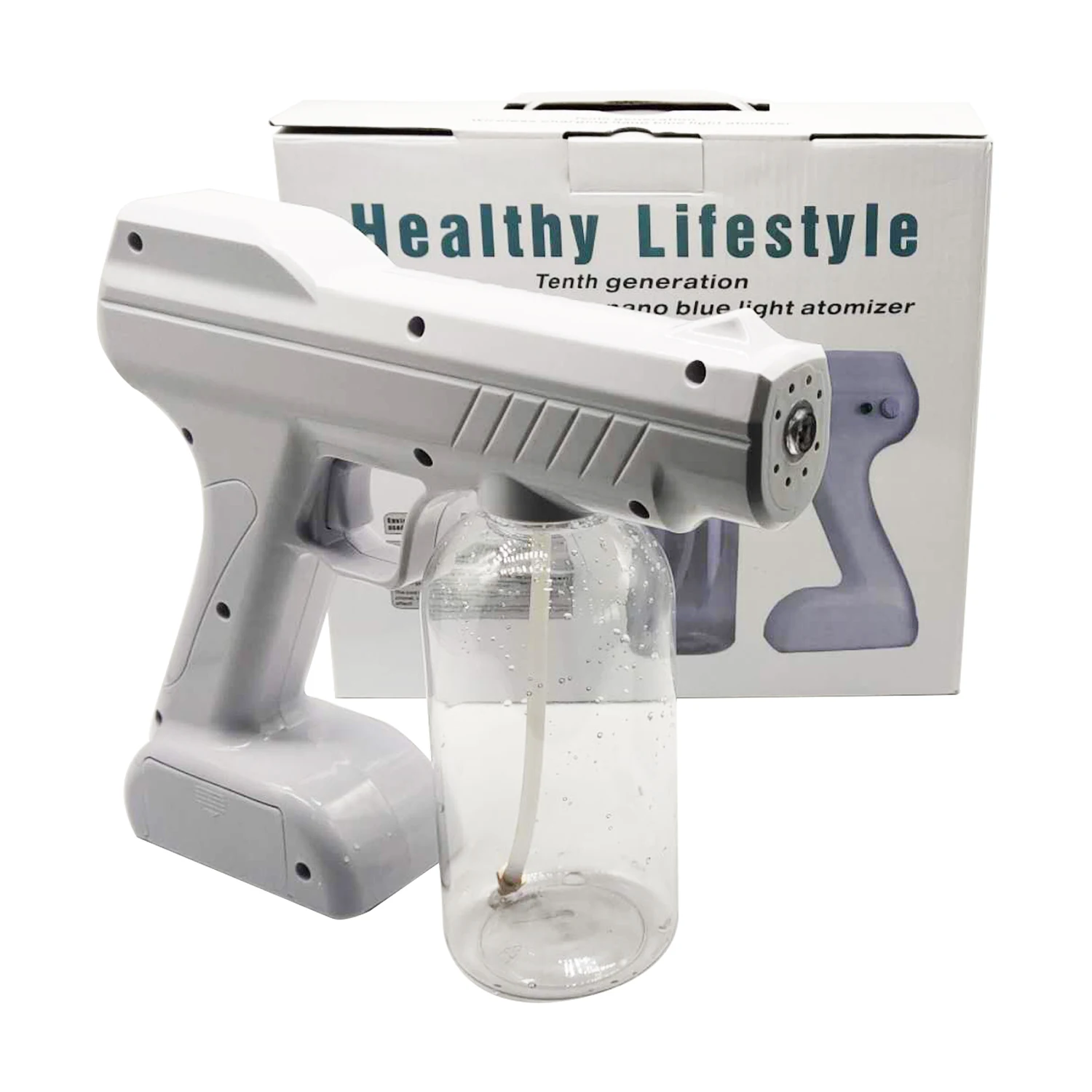 

Nano Fog Machine 10W Portable Steam Gun Water Mist Sprayer Somke Machine for Car Home, White