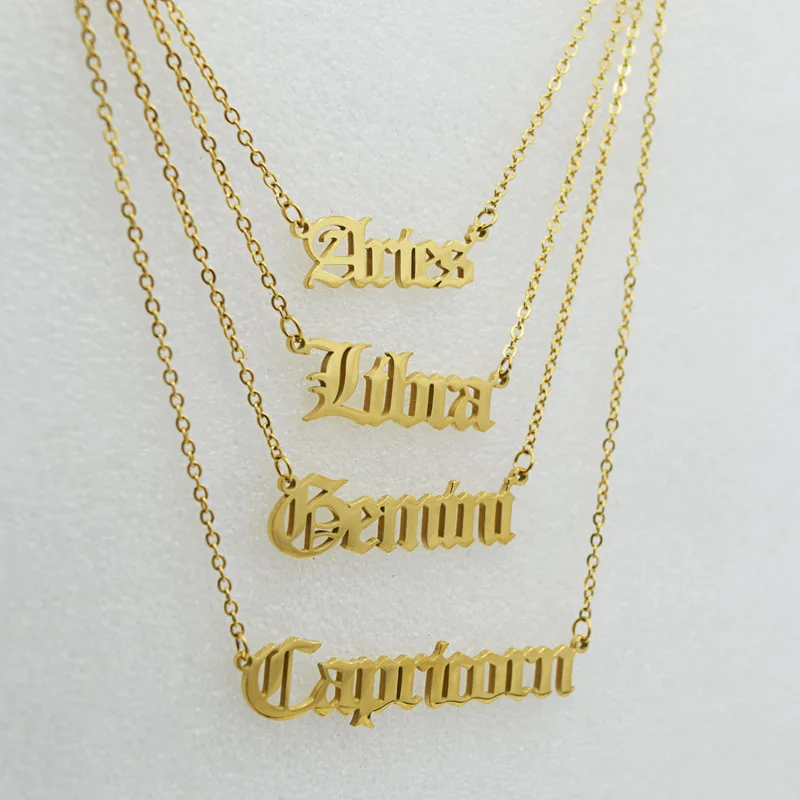 

Zodiac Stainless Steel Custom Jewelry Gold Filled Gold Plated Necklace Chains