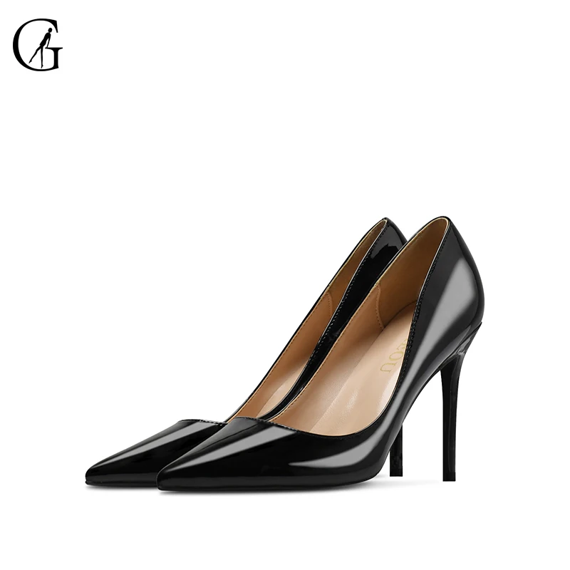 

Goxeou Women High Heels Pumps Patent Pointed Toe Manufacturer Factory Wholesale Price Designer Custom Big Size High Quality 10cm