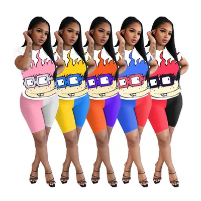 

Cartoon Rugrats hit colors two-piece fashion outdoor/home wear suit pajamas