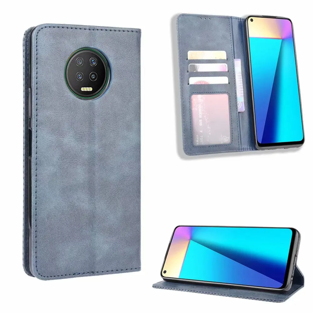 

Retro Flip Wallet Leather Case Cover For Infinix Note 7, As pictures
