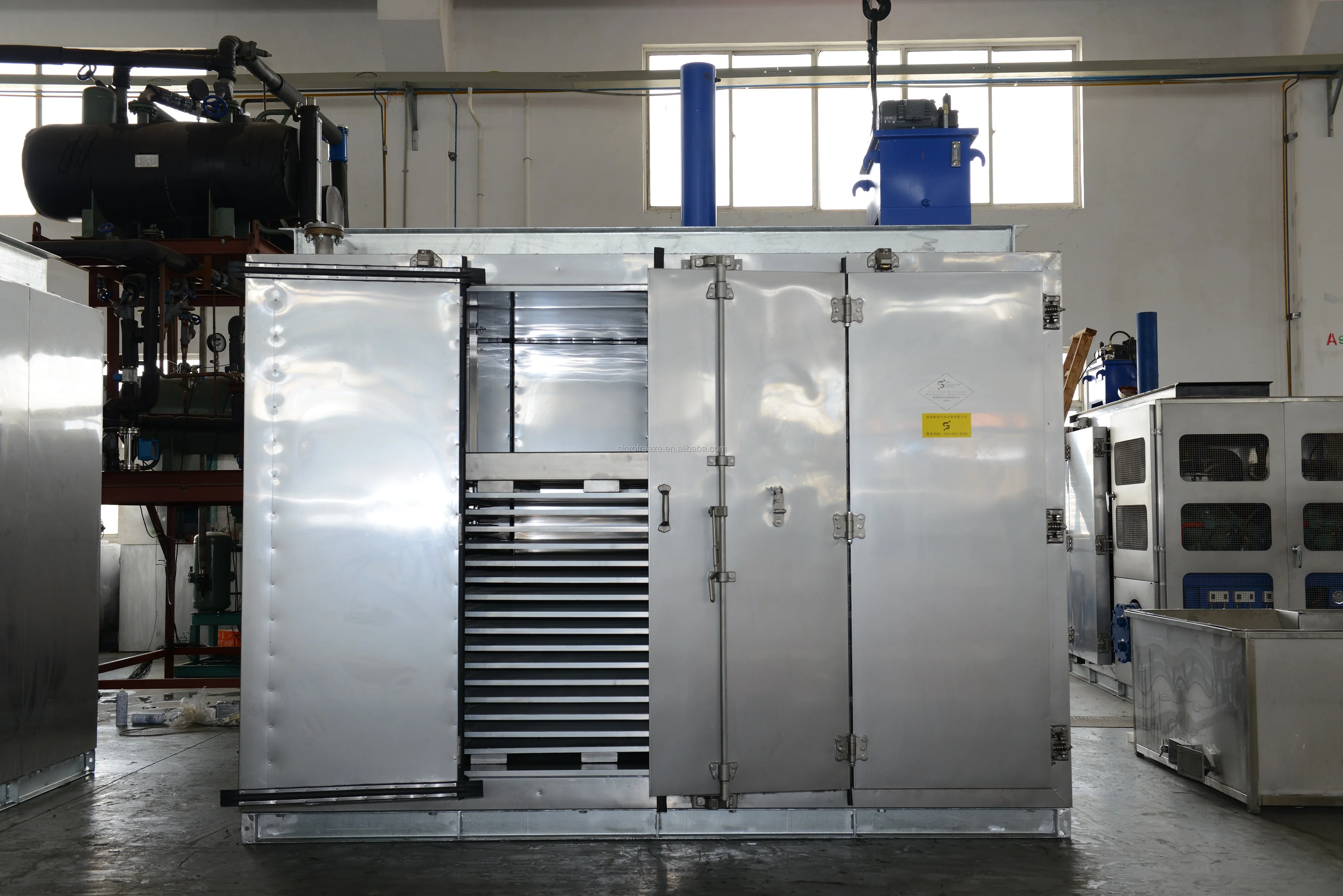 
contact freezer horizontal plate quick freezing 1.5kg shrimp tray 