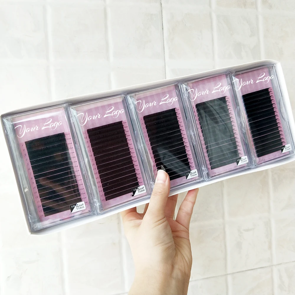 

easy fanning Professional in korea PBT mink natural Lashes Volume C D dd curly cashmere tray 0.15 individual eyelash extensions