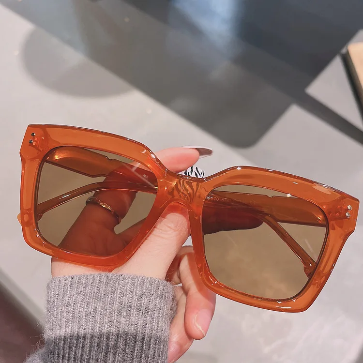 

2022 New Oversize Square Women's Sunglasses Fashion Luxury Brand Orange Sunglasses Ladies Vintage Big Glasses Oculos UV400