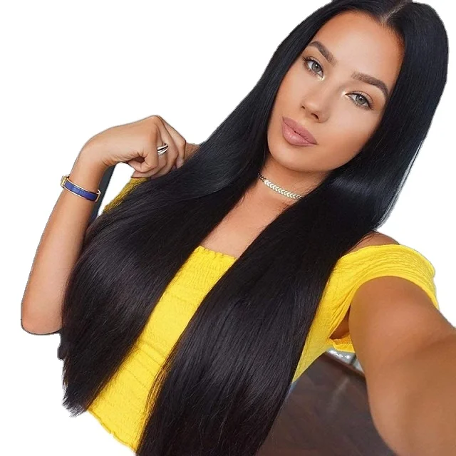 

Wig girl with straight hair parted in the middle Hairpiece