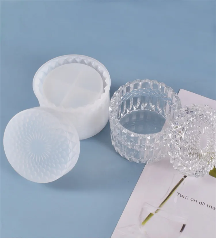 

Y1261 Crystal Box Silicone Mold Storage Jar Mold for Resin Box DIY