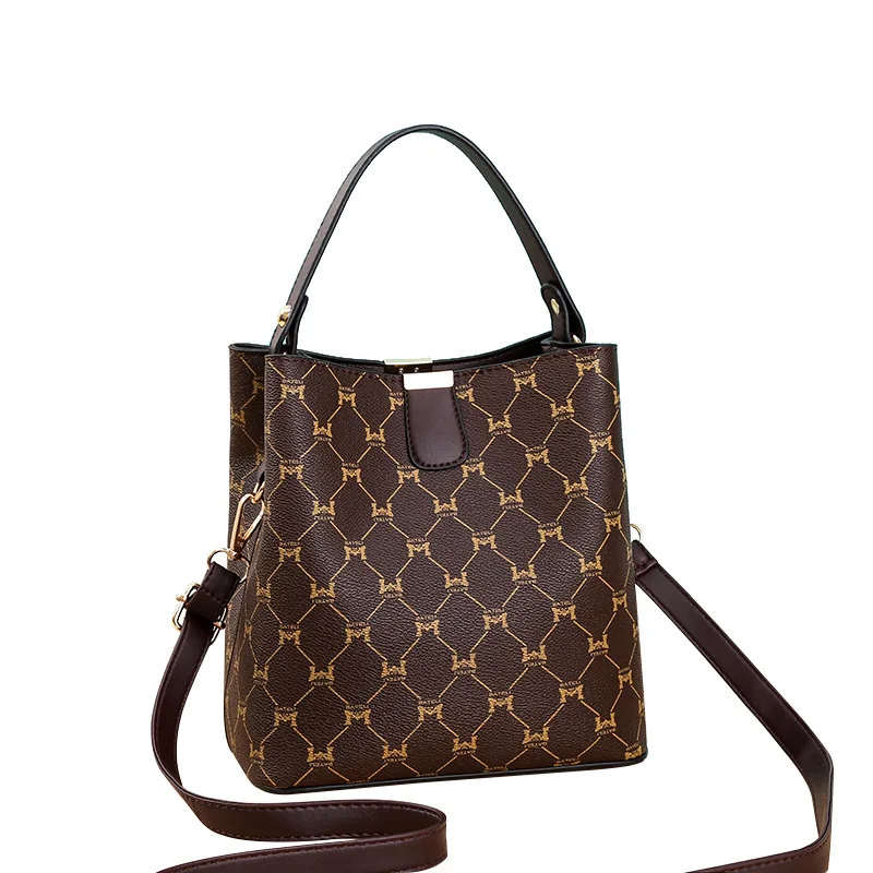 

Hot Sale Custom Pu Leather Shoulder Bags Women Handbags Alligator Pattern Bucket Bag For Ladies