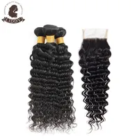 

LIDDY Brazilian Hair Bundles Loose /Deep/Curly Bundles With Closure Remy Cuticle Aligned Human Hair Extensions 8"-26"