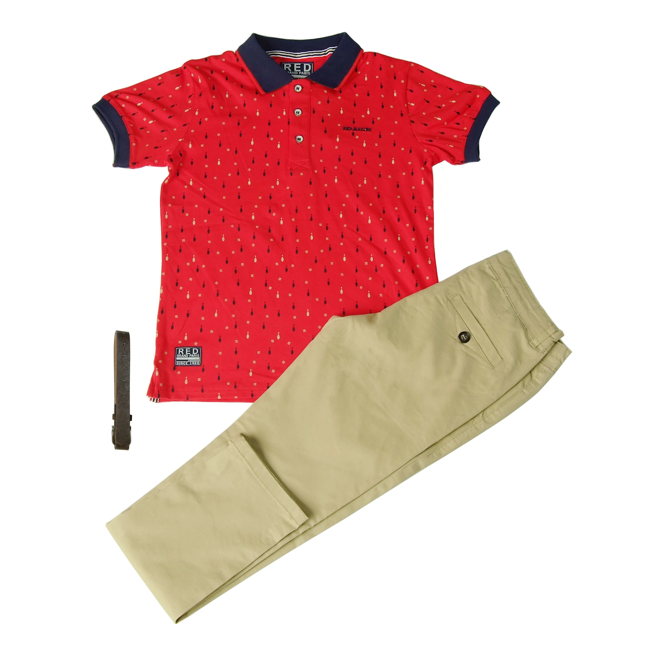 

boys clothing set kids clothing polo t-shirt woven pant quality clothing