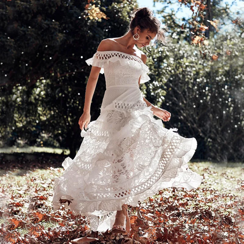 

Wholesale style shoulder lotus leaf bride dresses white wedding wedding dresses mermaid wedding dress
