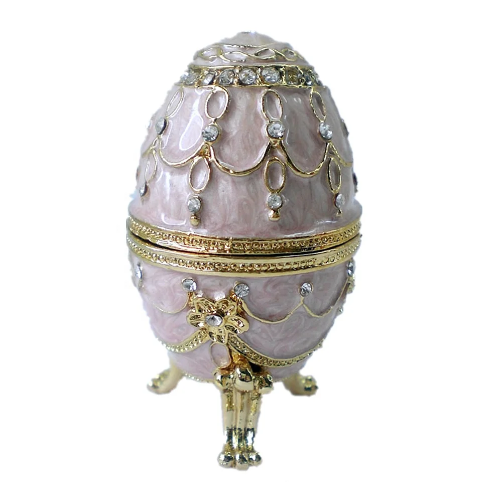 Wholesale Small Faberge Egg Shaped Jewelry Trinket Box For Wedding T