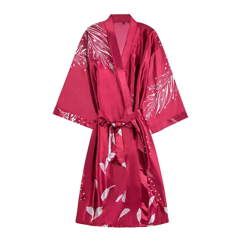 

Custom Belted Kimono Femme Bridal Women Satin Robes