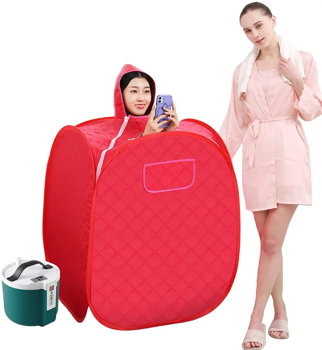 

Amazon New Home Use Portable Personal Health Care Steam Generator Body Spa Tent Relax Steam Indoor Sauna Room for Skin care