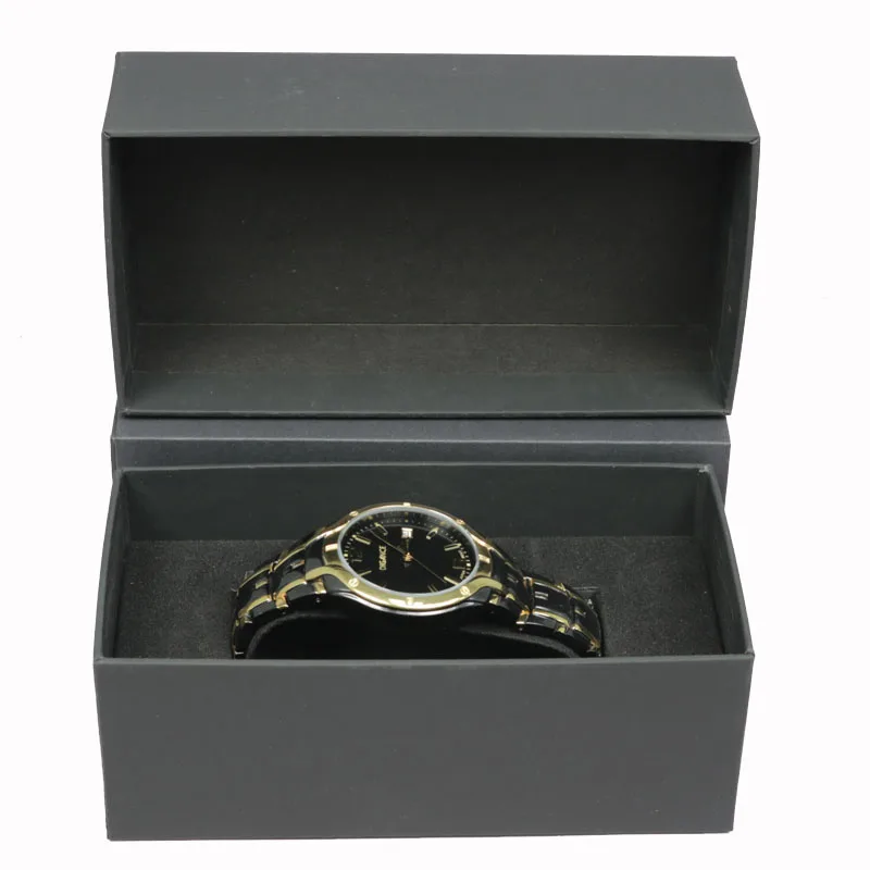 

Custom logo high-end black paper watch box