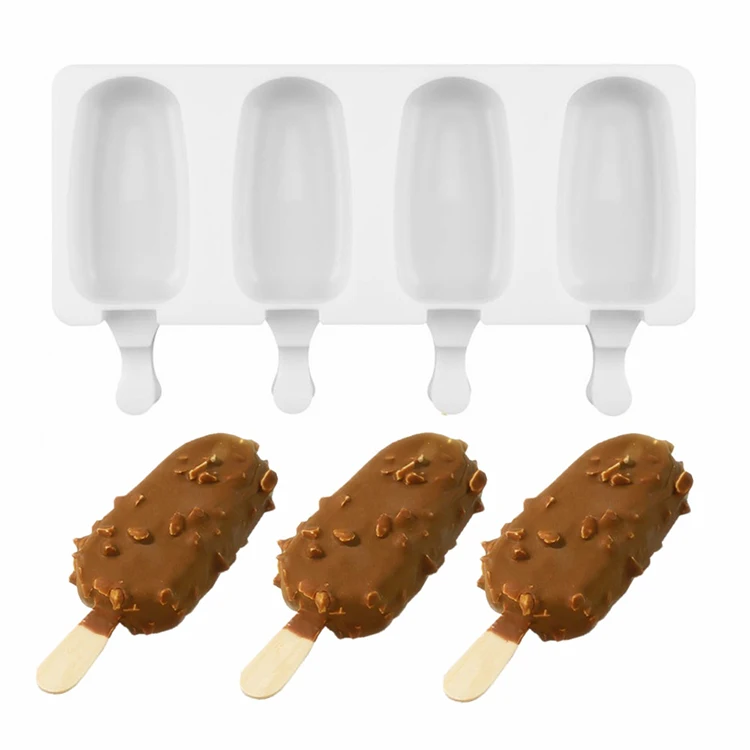 

Milk White DIY Homemade Popsicle Molds With A lid And Stick For Children 's Shop Ice Cream Silicone Ice Cream Mold