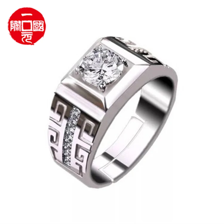 

One dollar Fashion zircon open wedding ring gold-plated men's ring