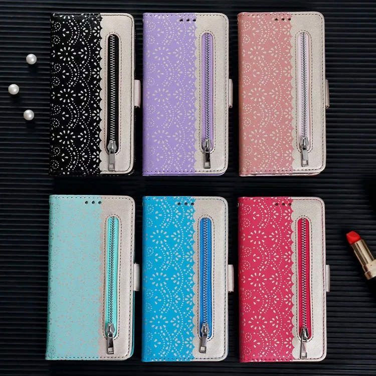 

Fashion luxury new bud silk design zipper wallet handbag style pu leather phone flip cover for huawei p30 lite pro case