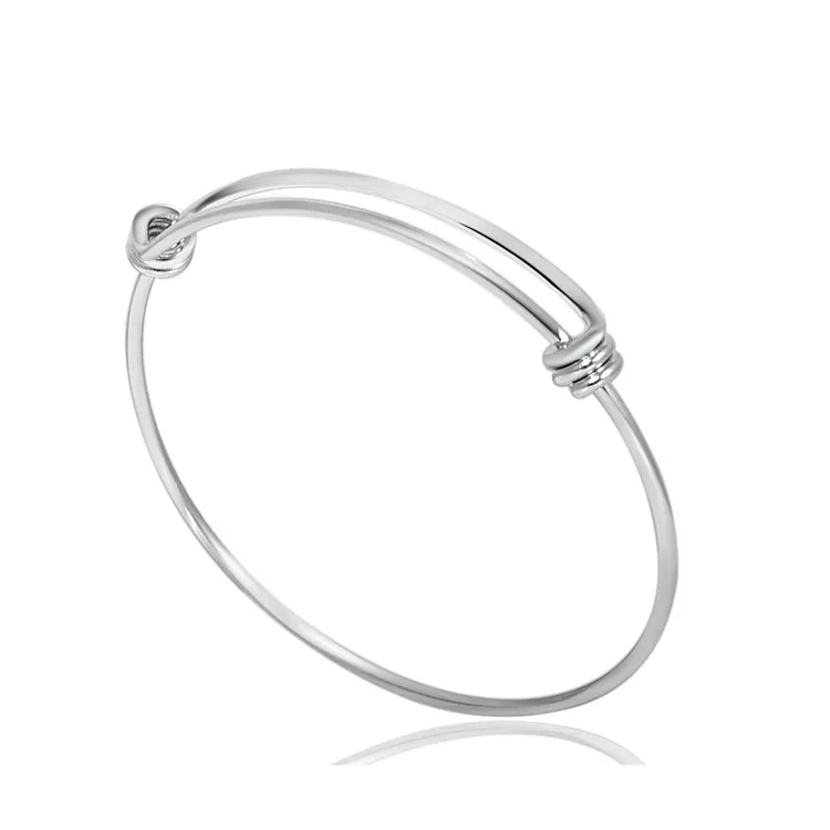 

DIY Jewelry Making Adjustable Stainless Steel Wire Cuff Expandable Bangle Bracelet Jewelry, Silver