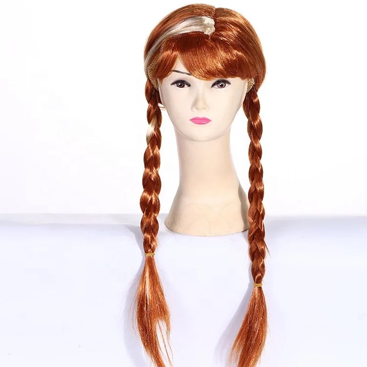 

Children Girls Snow Queen Wigs Cosplay Kids Princess Party Supply Halloween Child Wig, Dak brown