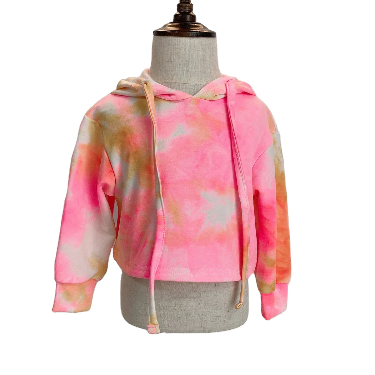 

Fashionable Crop Hoodie Teen Girls Fashion Tie-Dye Hoodie Sweatshirt Tops Long Sleeve Pullover Shirts, Pink