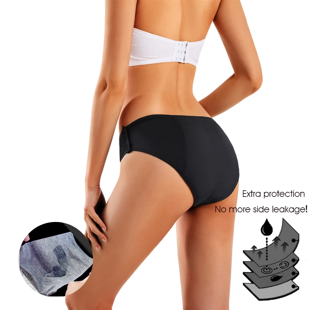 

Detachable adjustable plus size incontinence underwear briefs women's 4 layer leak proof menstrual period panties