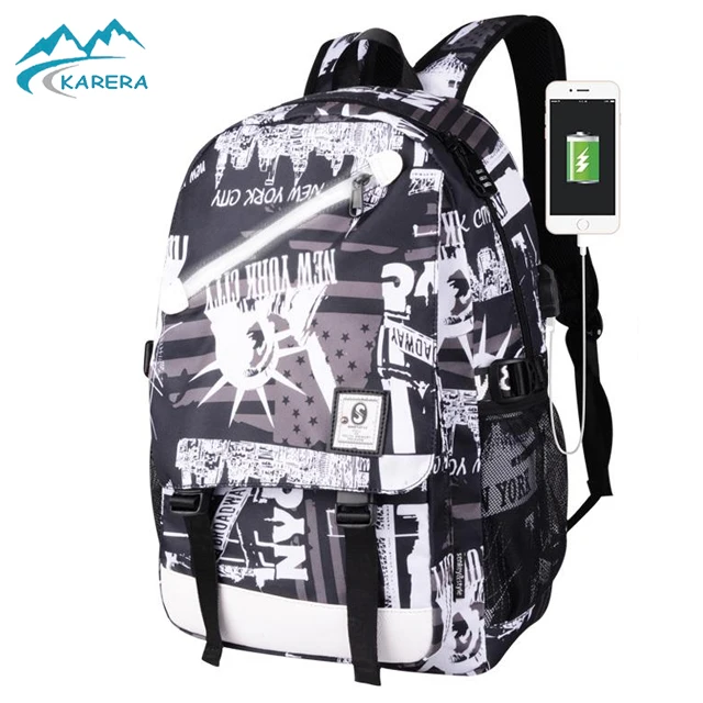 

2019 factory popular student kaka usb fashion bag mens school bags travelling waterproof laptop school backpack, 11 color