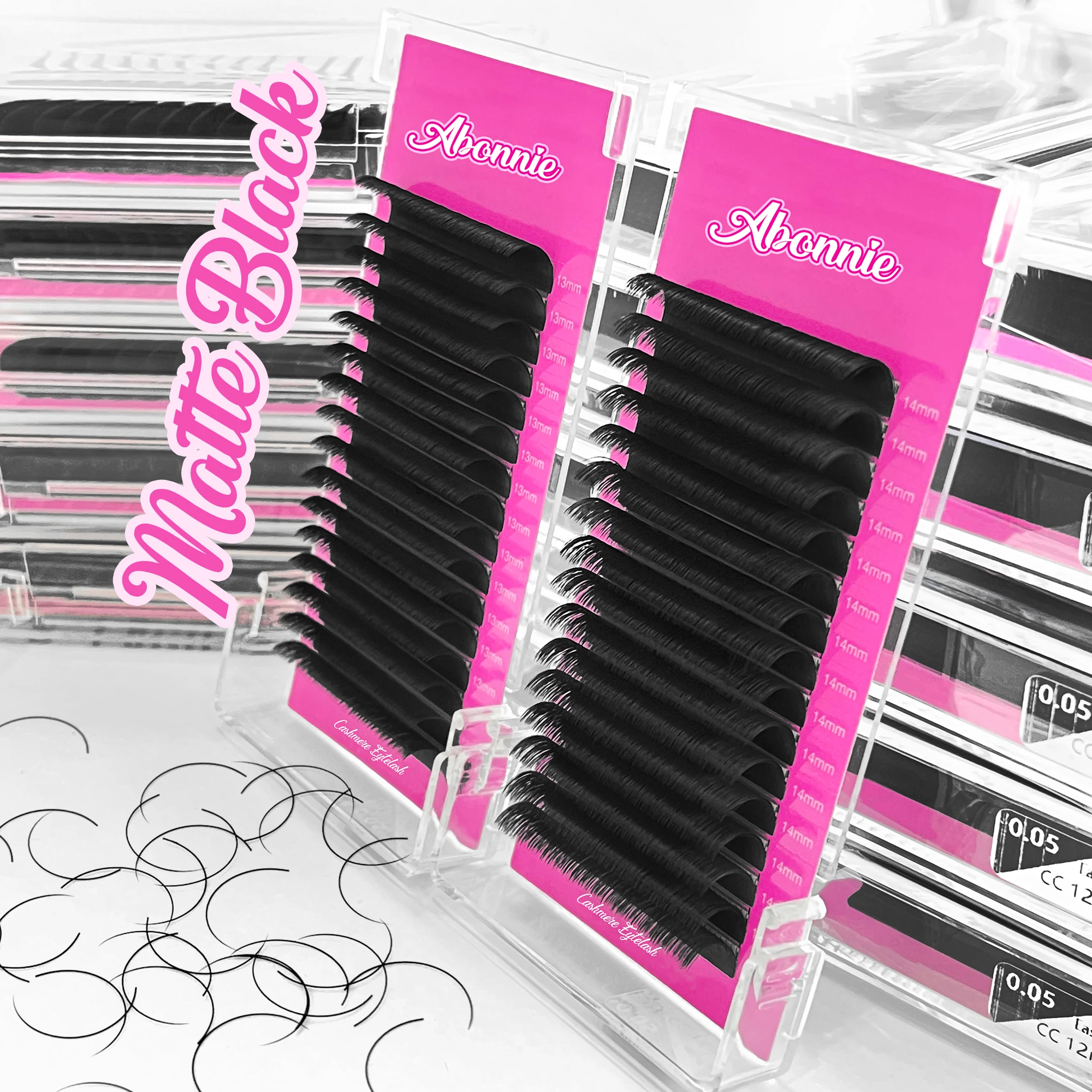 Abonnie Fluffy Soft Matte Black Cashmere Lash Trays