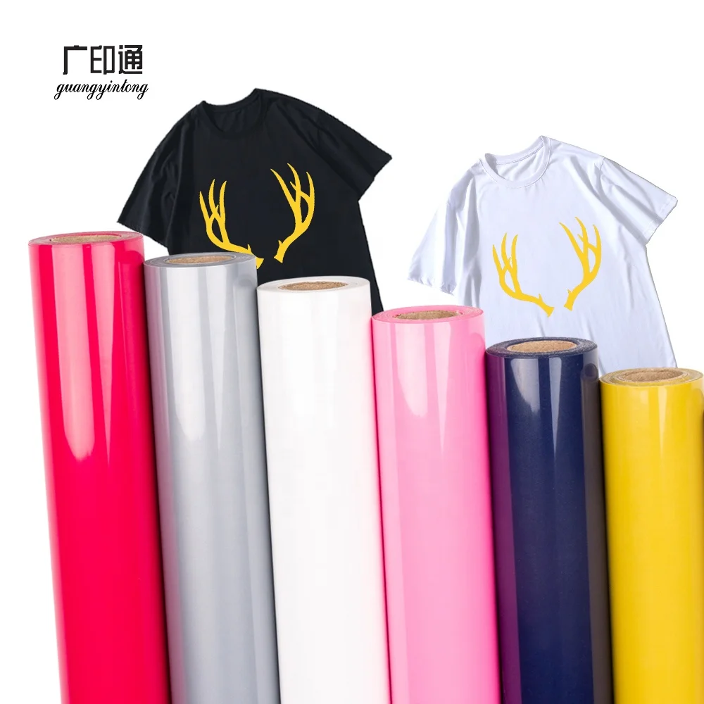 

Guangyintong PVC matte non sticky printed heat transfer vinyl paper studio iron on vinyl for shirts
