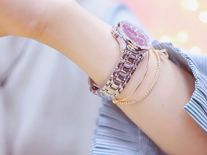 新热卖 bs 爆炸模型豪华女士手表链定制全钻石女性手表 fa1506 星空