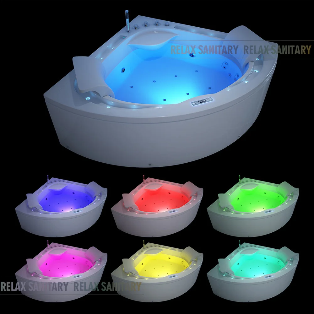 2 Person Indoor Massage Bathtub Freestanding Acrylic Corner Bathtub And ...