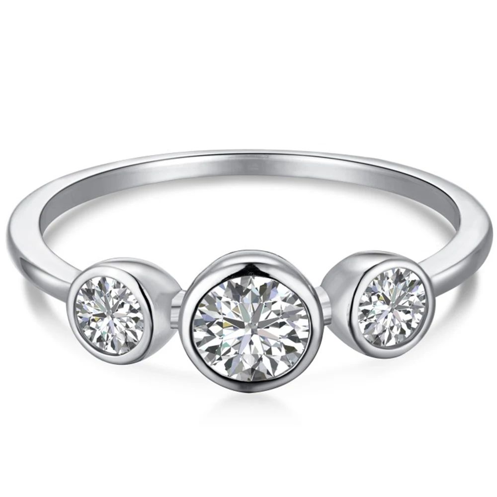 

925 Sterling Silver Created Moissanite Diamonds Gemstone Wedding Engagement Ring Wholesale, White