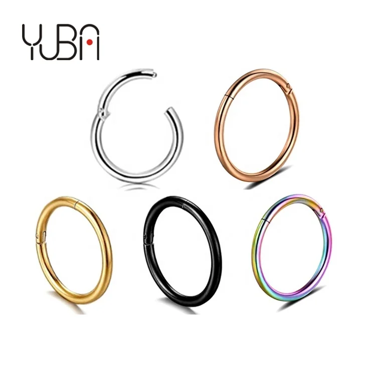 

Wholesale 316l Stainless Steel Nose Piercing Hinged Segment Ring