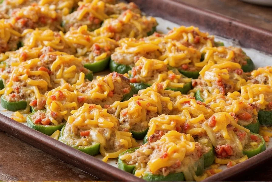 Finished stuffed poblanos served on a traditional Mexican plate