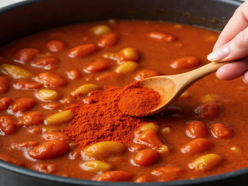 Adding paprika to goulash for authentic flavor