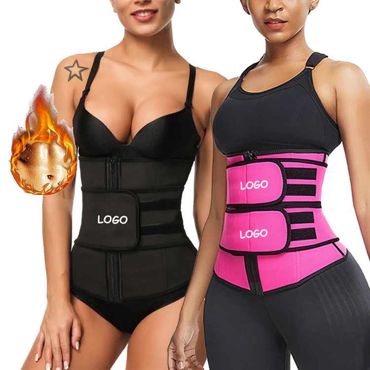 

Wholesale Custom Private Logo Label 7 Steel Boned Waist Cinchers With Adjustable Fitness Slimming Belt 100% Latex Waist Trainer, Black beige pink