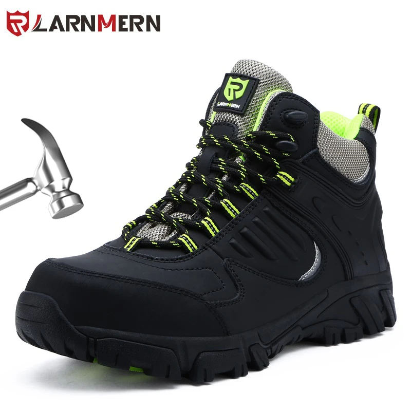 

LARNMERN Men Safety Shoes S1P Breathable Steel Toe Shoes Protective Work Shoes