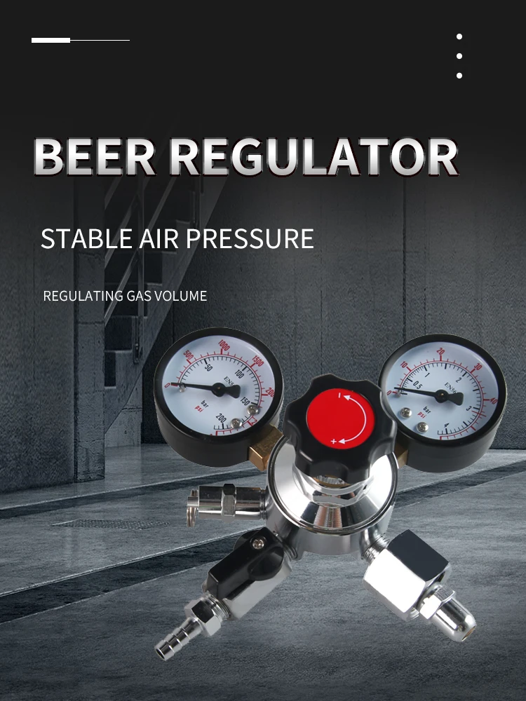 Cga320,W21.8,G5/8'' Co2 Regulator Dual Gauge Beer Barrel Pressure ...